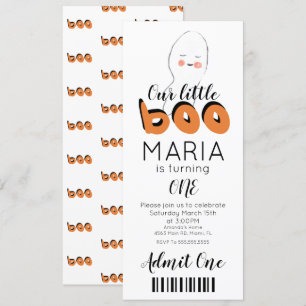 Niedlich Ghost Boo Ticket Style Party Einladung