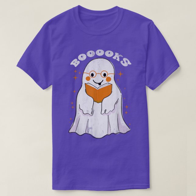 Niedlich Ghost Book Buoks Halloween Reading Teache T-Shirt (Design vorne)