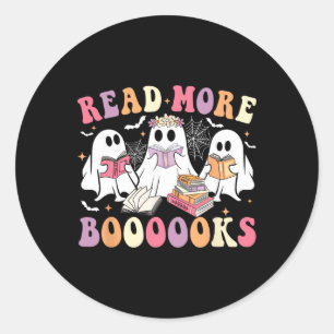 Niedlich Ghost Book Read more Bücher Funny Teacher Runder Aufkleber