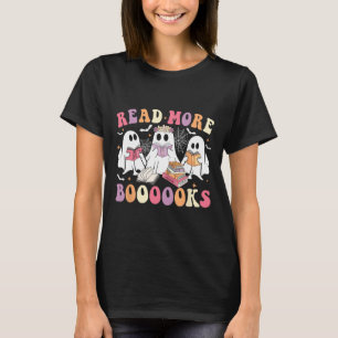 Niedlich Ghost Book Read more Bücher Funny Teacher T-Shirt
