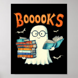 Niedlich Ghost Book Reading Booooks Halloween Lehr Poster