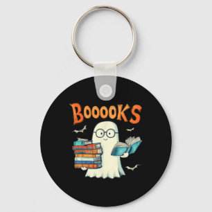 Niedlich Ghost Book Reading Booooks Halloween Lehr Schlüsselanhänger