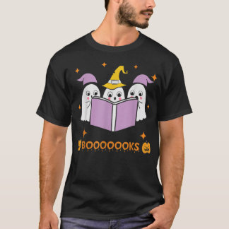 Niedlich Ghost Book Reading Halloween Lehrer Funny T-Shirt