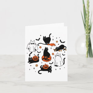 Niedlich Ghost Cat Funny Halloween Outfit Kostüme Karte