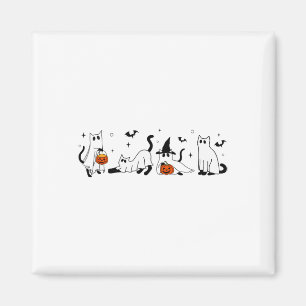 Niedlich Ghost Cat Funny Halloween Outfit Kostüme  Magnet