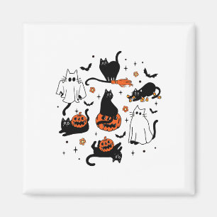 Niedlich Ghost Cat Funny Halloween Outfit Kostüme Magnet
