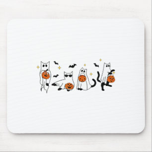 Niedlich Ghost Cat Funny Halloween Outfit Kostüme Mousepad