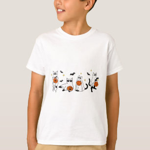 Niedlich Ghost Cat Funny Halloween Outfit Kostüme T-Shirt