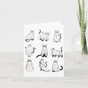 Niedlich Ghost Cat Weihnachtsstimmung Kostüme Karte