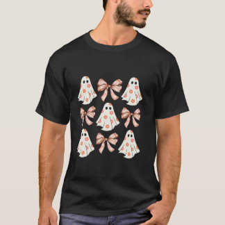 Niedlich Ghost Coquette Ästhetik Pink Bows Spooky T-Shirt