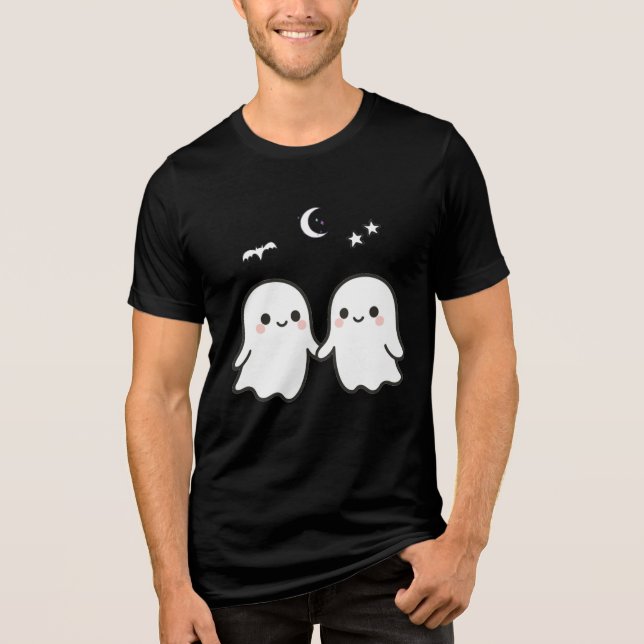 Niedlich Ghost Coupé Halloween-Design Tri-Blend Shirt (Vorderseite)