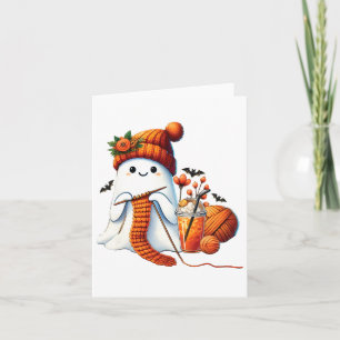 Niedlich Ghost Crochet Knitting Liebhaber Hallowee Karte