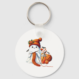 Niedlich Ghost Crochet Knitting Liebhaber Hallowee Schlüsselanhänger