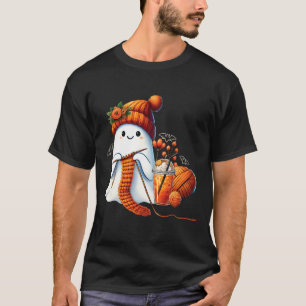 Niedlich Ghost Crochet Knitting Liebhaber Hallowee T-Shirt