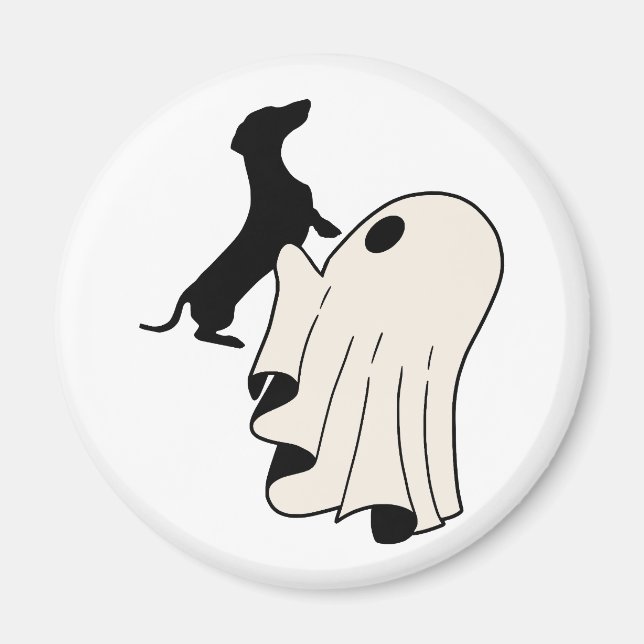 Niedlich Ghost Dackel Lover Magnet (Vorne)
