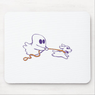 Niedlich Ghost Dog Walker Graphic Halloween Kostüm Mousepad