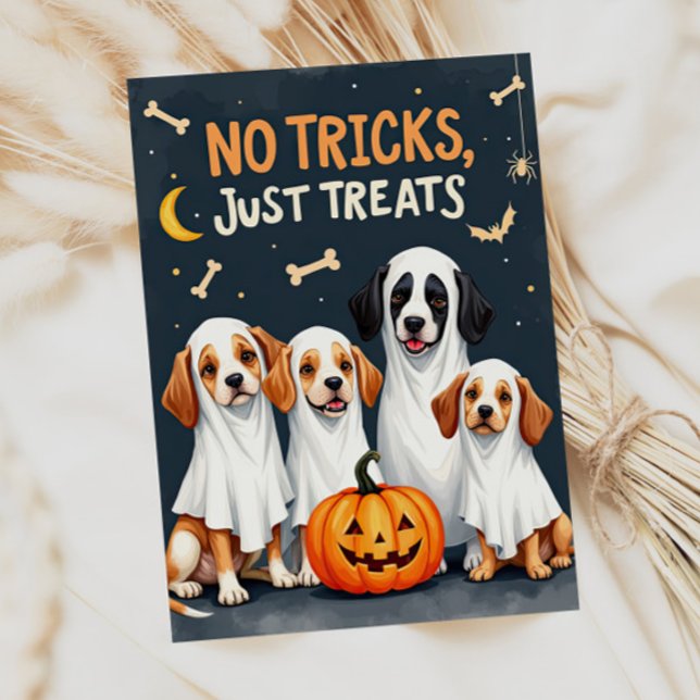 Niedlich Ghost Dogs Funny Halloween Card Karte (Von Creator hochgeladen)