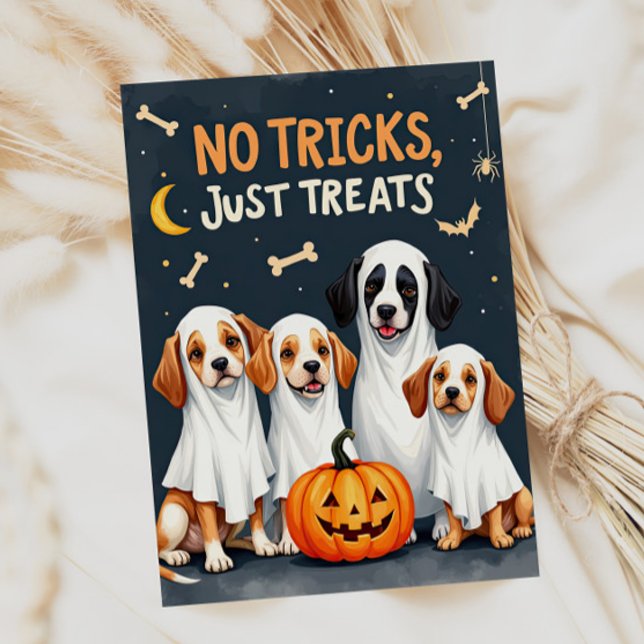 Niedlich Ghost Dogs Funny Halloween Card Karte (Cute ghost dog funny Halloween card)