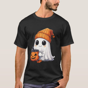 Niedlich Ghost Drink Kaffee Bougie Pumpkin Gewürz  T-Shirt