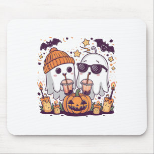 Niedlich Ghost Drink Kaffee Funny Halloween Kostüm Mousepad