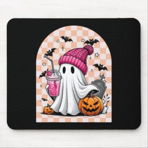 Niedlich Ghost Drink Kaffee Ghost Halloween Schach Mousepad