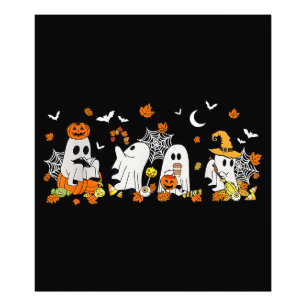 Niedlich Ghost Drink Kaffee Halloween Fall Ghost B Fotodruck