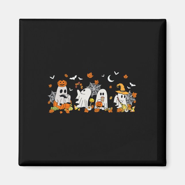 Niedlich Ghost Drink Kaffee Halloween Fall Ghost B Magnet (Vorne)