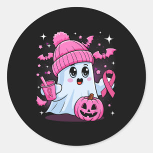 Niedlich Ghost Drink Kaffee Halloween Ghost Breast Runder Aufkleber