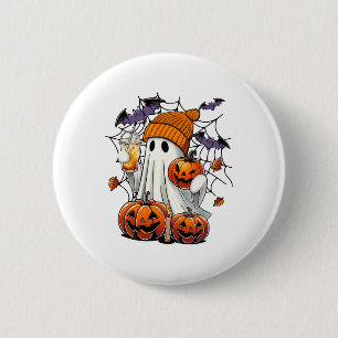 Niedlich Ghost Drink Kaffee Halloween Ghost Ice Co Button
