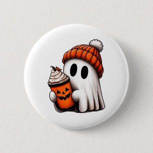 Niedlich Ghost Drink Kaffee Halloween Ghost Ice Co Button