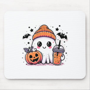 Niedlich Ghost Drink Kaffee Halloween Ghost Ice Co Mousepad