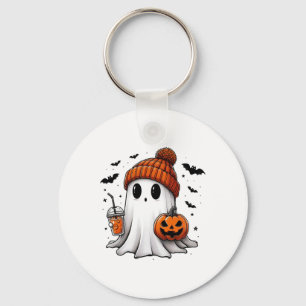 Niedlich Ghost Drink Kaffee Halloween Ghost Ice Co Schlüsselanhänger