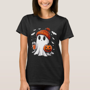 Niedlich Ghost Drink Kaffee Halloween Ghost-Kaffee T-Shirt
