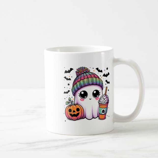 Niedlich Ghost Drink Kaffee Latte Ghost Boo Hallow Kaffeetasse (Rechts)