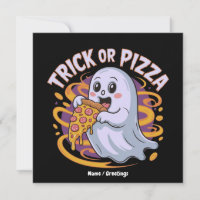 Niedlich Ghost Eating Pizza Fun Creepy Trick oder 