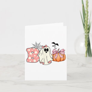 Niedlich Ghost Floral Boo Halloween Boy Girl Ghost Karte