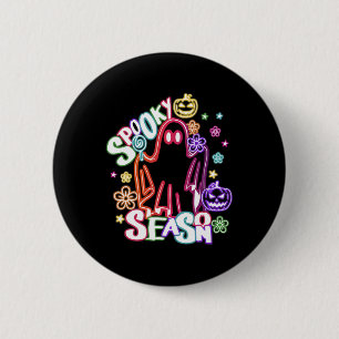 Niedlich Ghost Floral Coquette Halloween Pumpkin S Button