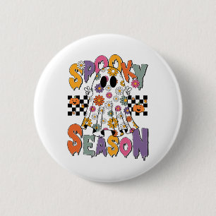 Niedlich Ghost Floral Halloween Ghost Spooky Jahre Button