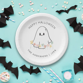 Niedlich Ghost Floral Halloween Pappteller