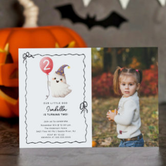 Niedlich Ghost Foto Geburtstag Einladung