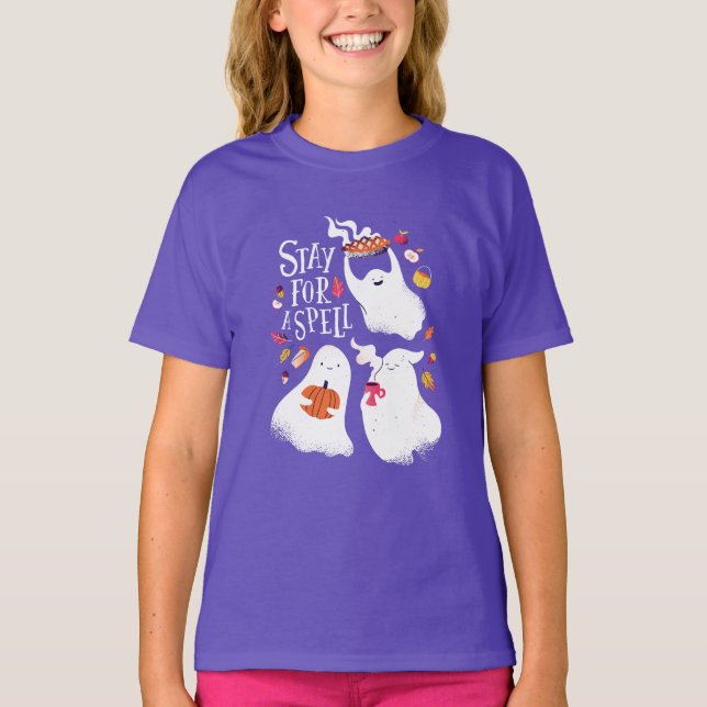 Niedlich Ghost Funny Halloween Design T-Shirt (Vorderseite)