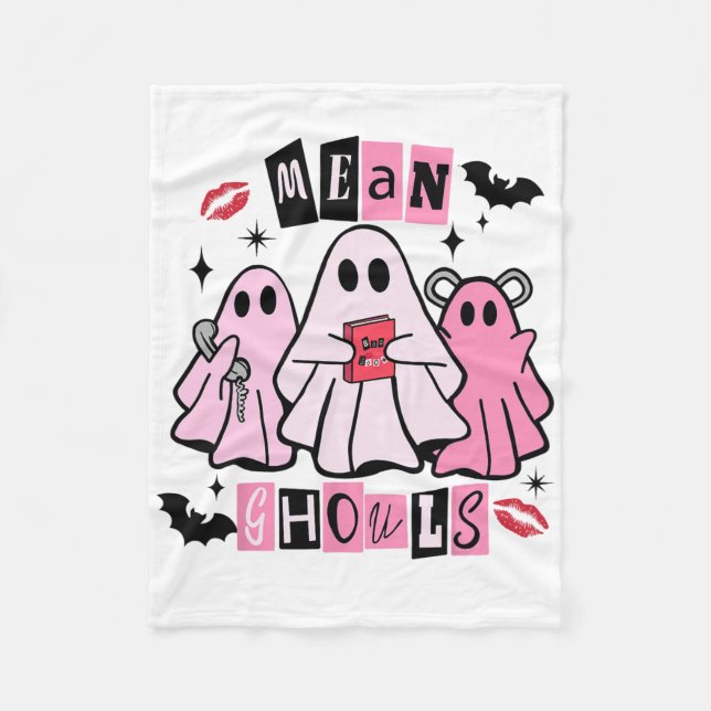 Niedlich Ghost Gemein Ghouls Funny Halloween Kostü Fleecedecke (Vorderseite)