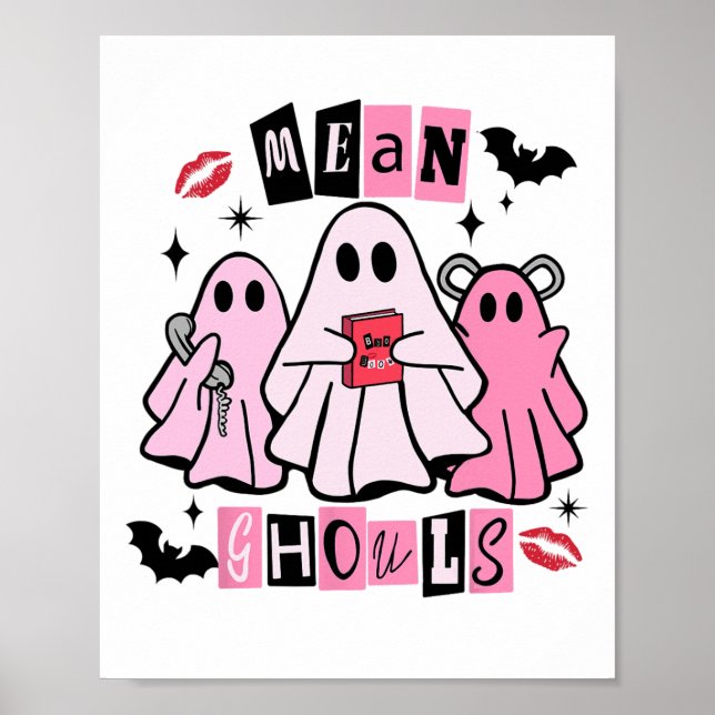 Niedlich Ghost Gemein Ghouls Funny Halloween Kostü Poster (Vorne)