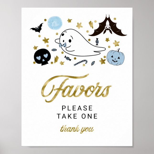 Niedlich Ghost Halloween Baby Duschfavoriten Schil Poster (Vorne)