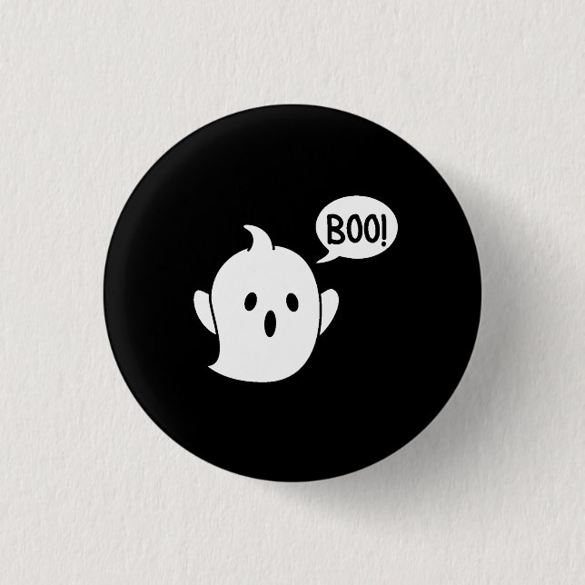 Niedlich Ghost Halloween Button (Vorderseite)