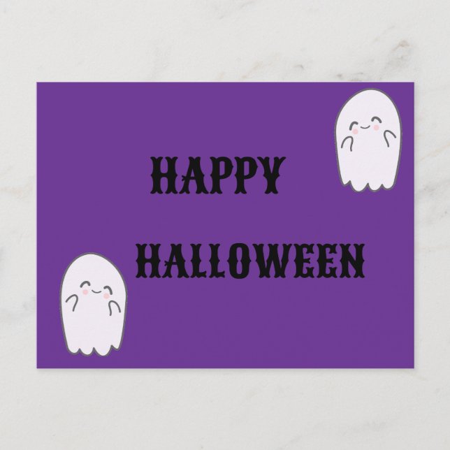 Niedlich Ghost Halloween Feiertagspostkarte (Vorderseite)