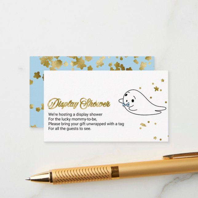 Niedlich Ghost Halloween Kinderdusche Showdusche E Begleitkarte (Vorderseite/Rückseite Beispiel)