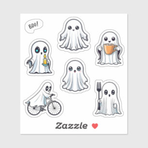 Niedlich Ghost Halloween Pack 6pc Set Aufkleber
