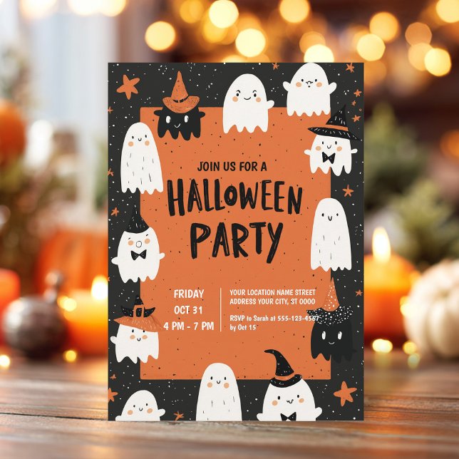 Niedlich Ghost-Halloween-Party Einladung (Von Creator hochgeladen)