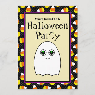 Niedlich Ghost Halloween-Party Einladungen